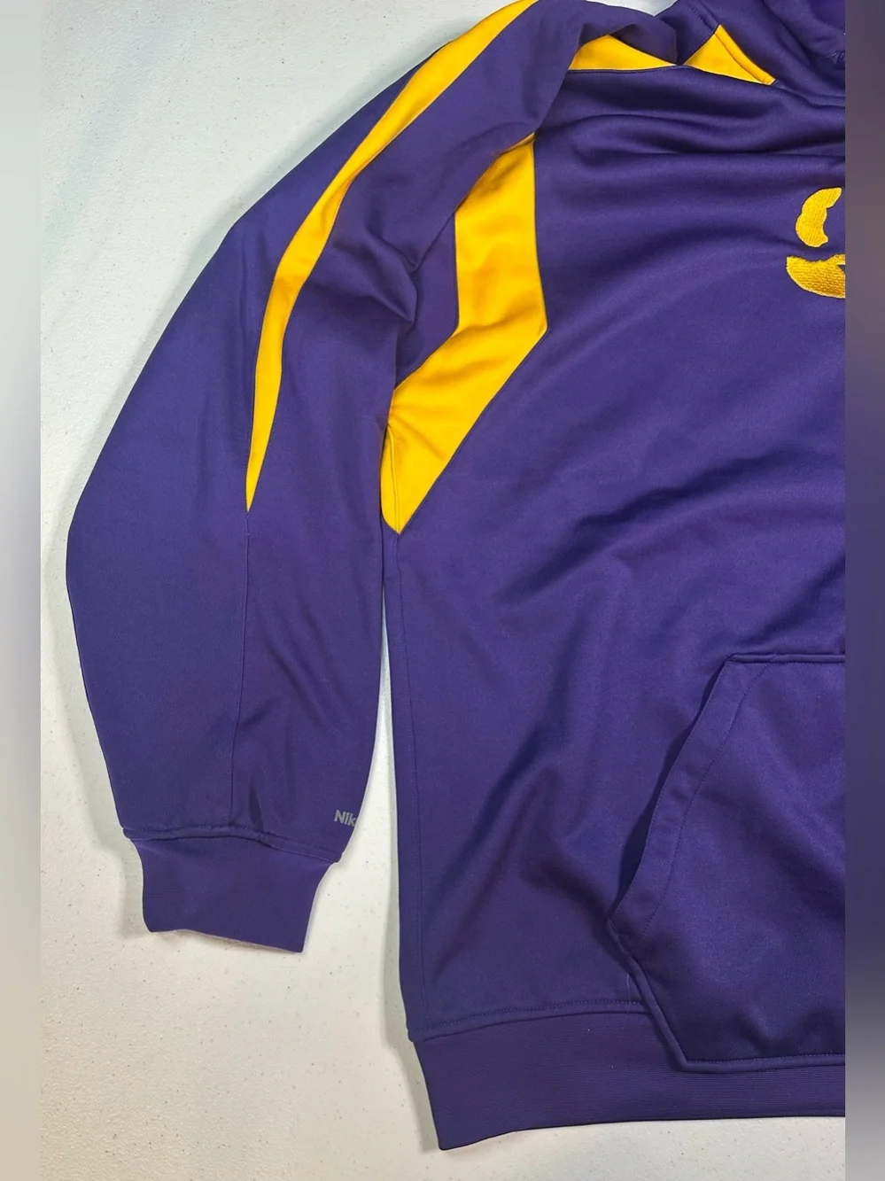 Nike LSU Tigers Purple Gold Therma-FIT Hoodie Pullover NCAA Football‎ Size XXL